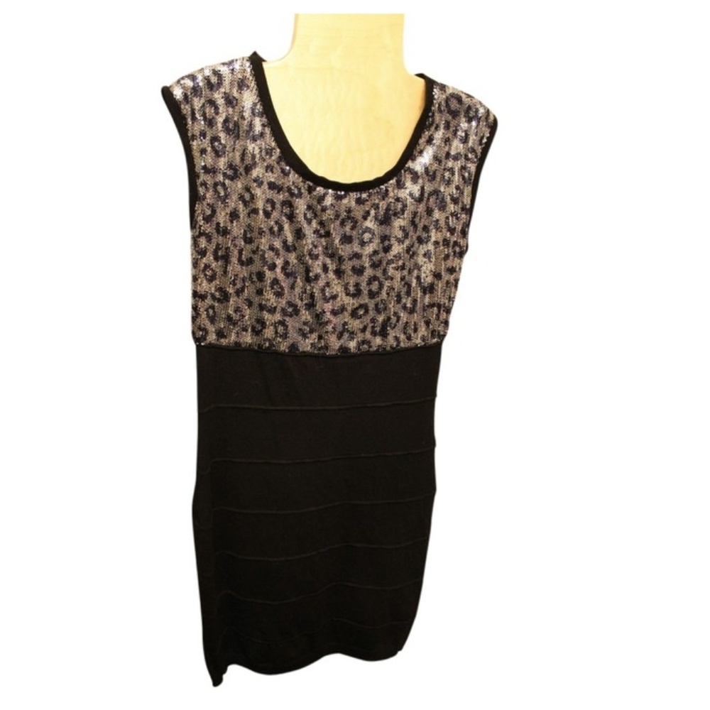 Black & Silver Short Sequined Dress
